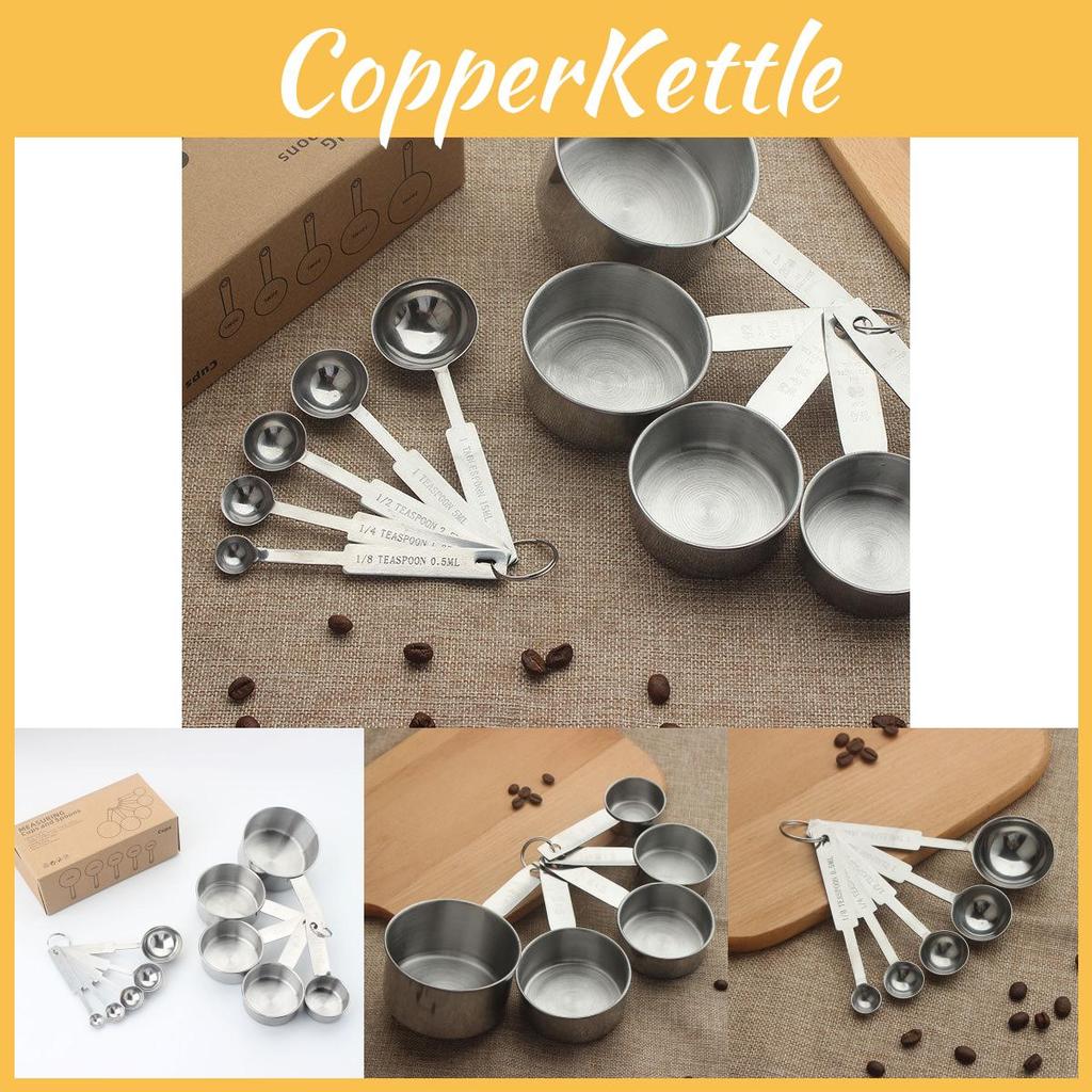 Stainless Versatile Steel Measuring Cups And Spoons Set For Baking Coffee And Sweet Treats