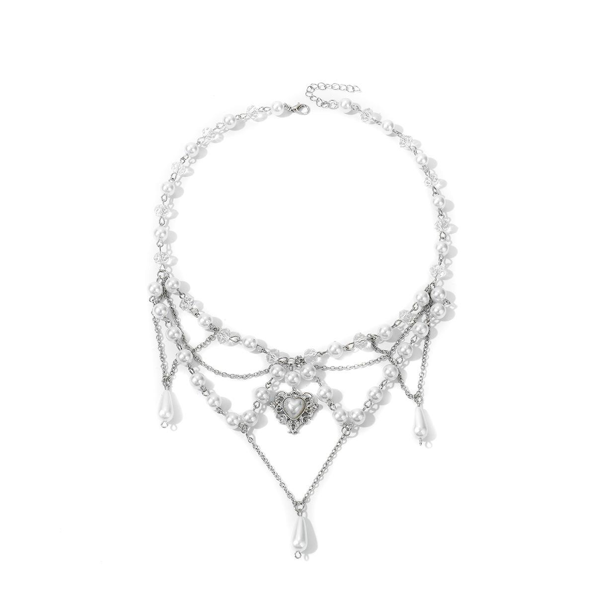 

Нишевый дизайн Spice Girl Искусственный жемчуг Кисточка Любовь Крест Бабочка Универсальное ожерелье Женское