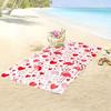 1pc Pink flamingo pattern beach towel, made of polyester, machine washable, suitable for swimming, travel and camping.