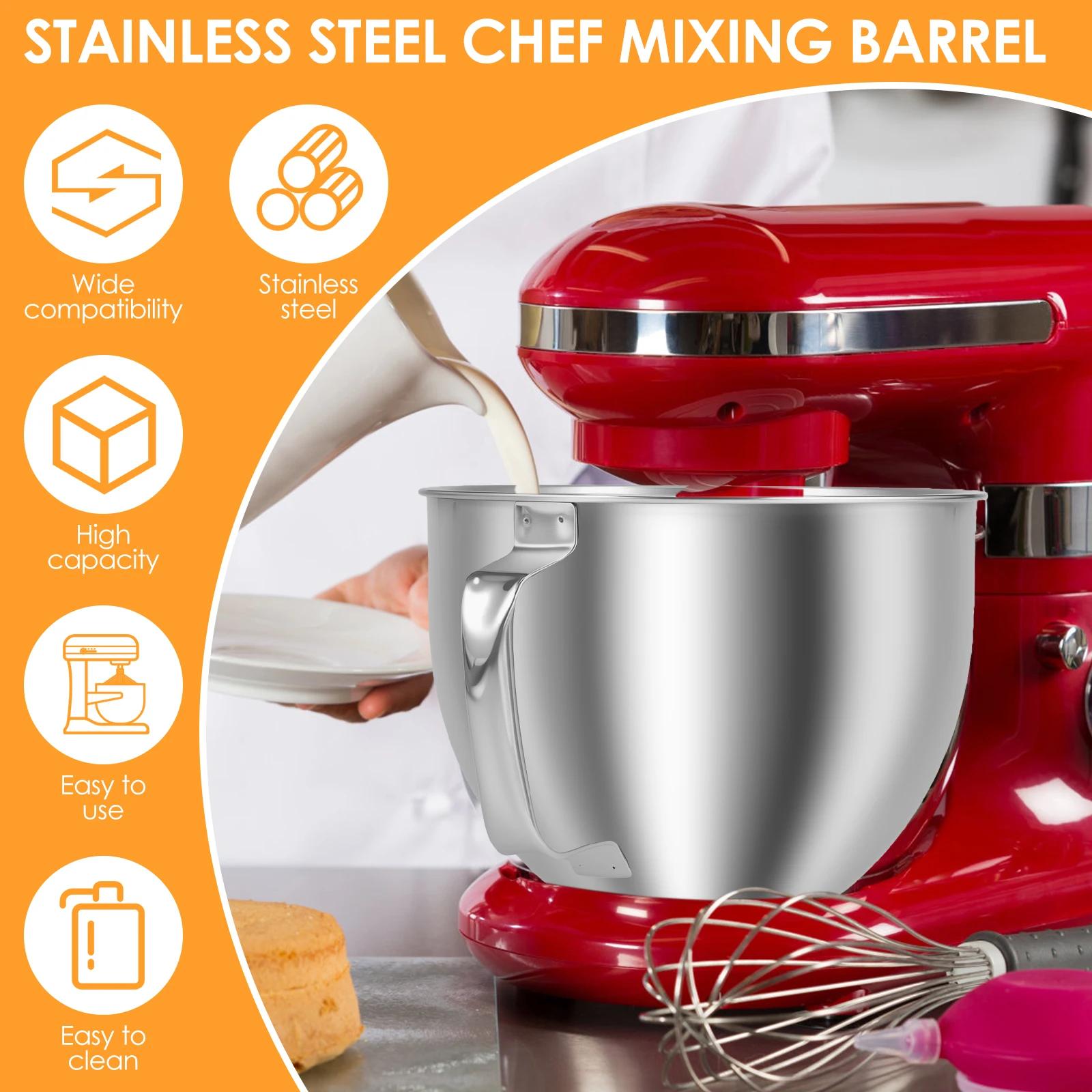 

Stainless Steel Mixer Bowl for KitchenAid Artisan&Classic Series 4.5-5 QT Tilt-Head Mixer 5 Quart Mixing Bowl Mixer Attachments silver