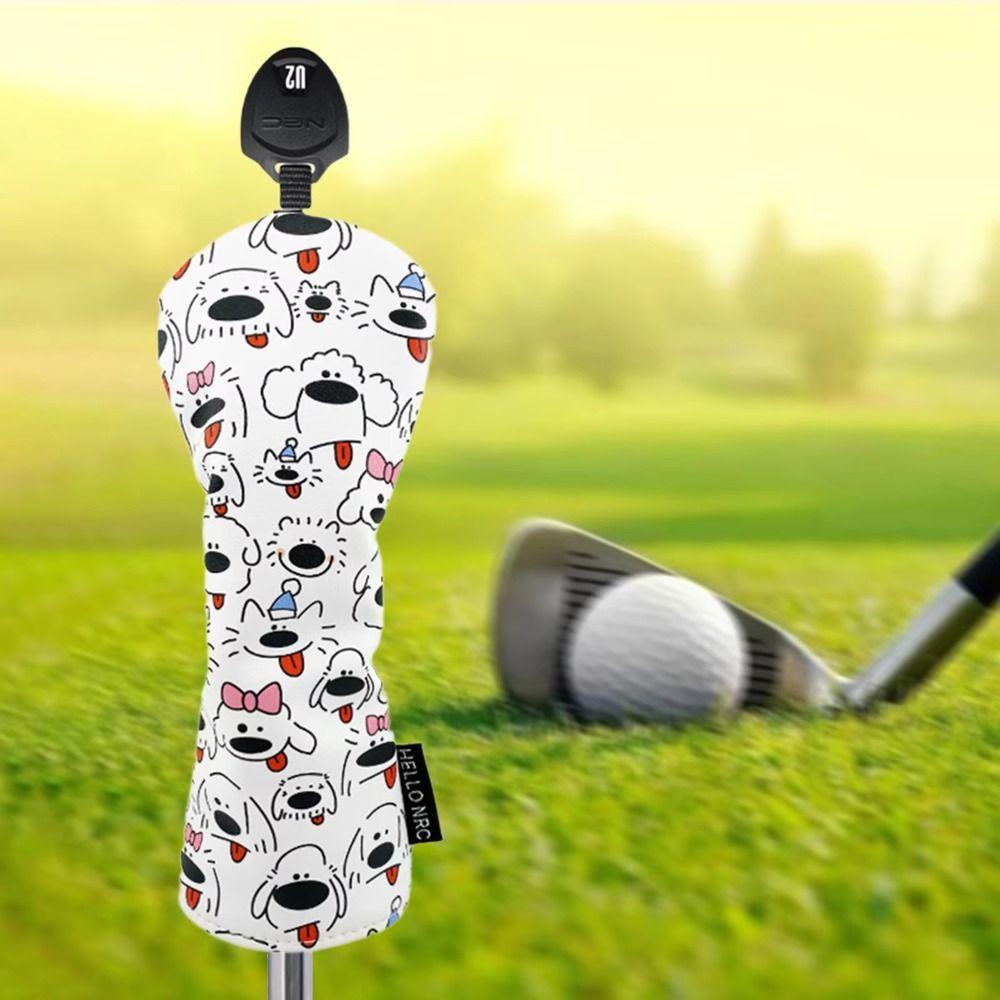 Cartoon Printed Golf Wood Headcover Puppy Pattern Golf Club Protector  Outdoor Sports