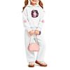 Girls' Print Hoodie and Sweatpants Set, 2-Piece Outfit for Casual Wear