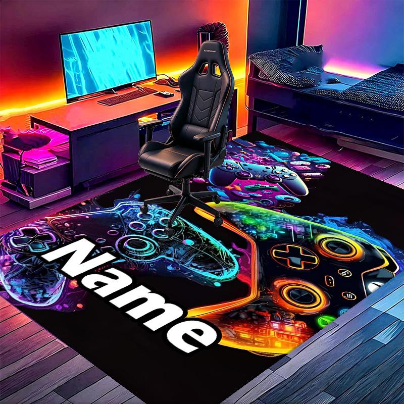 Custom Name Personalized Game On Print Carpet, Versatile Home Decor Rug, for Playroom, Apartment, Balcony, Entryway, Hallway Gift