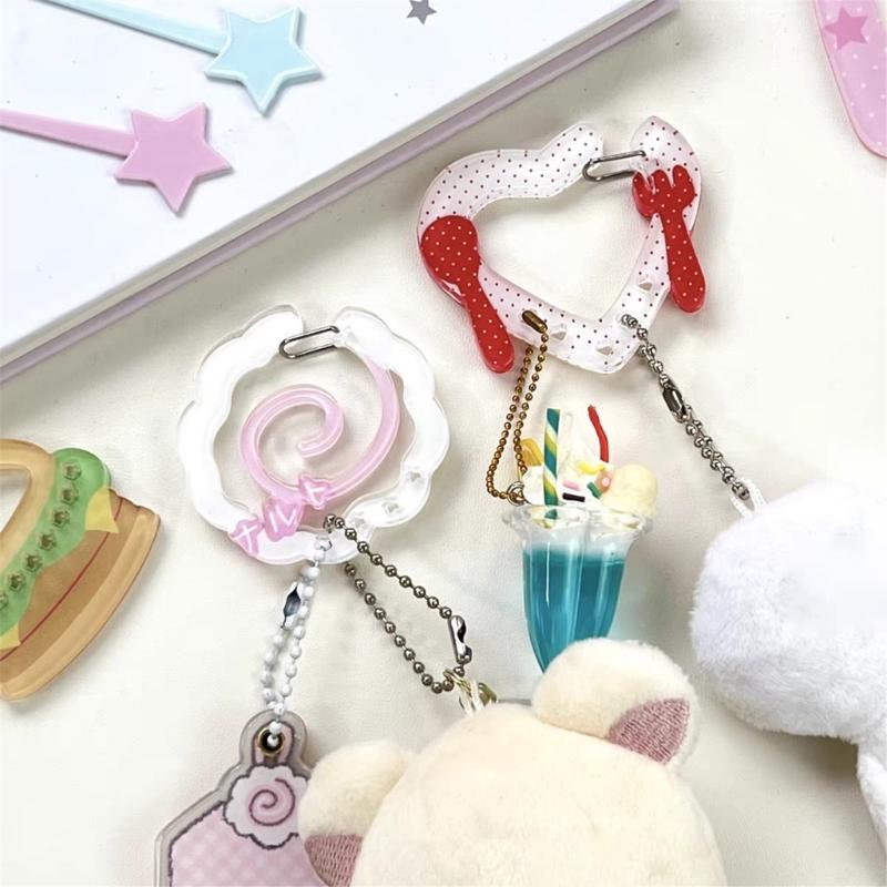 Carabiner Clip for Keys and Small Items Acrylic Pendant for Backpack Handbook Decoration Ita Bag Buckle Accessory