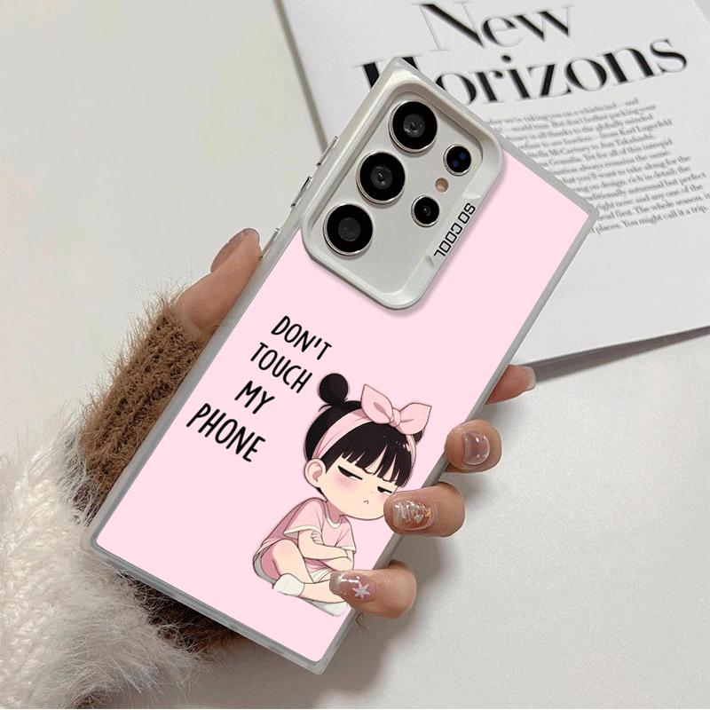 

Funny Dont Touch My CallPhone Soft Phone Case for Samsung Galaxy S24 S25 FE S26 Edge S23 Ultra S22 Plus S21 + Shockproof Cover B Samsung S24 Ultra