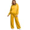 Women's Lined Drop Shoulder Top and Wide Leg Pants 2 Piece Set Color Loose Fit Casual Fall Winter Outfit