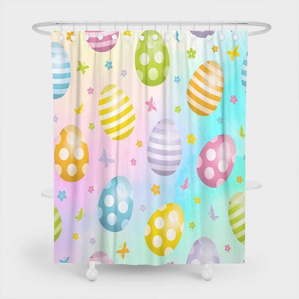 Flower Shower Curtain Spring Watercolor Flower Rabbit Festive Bathroom Curtain Blue And White Flower Shower Curtain Set With Hook