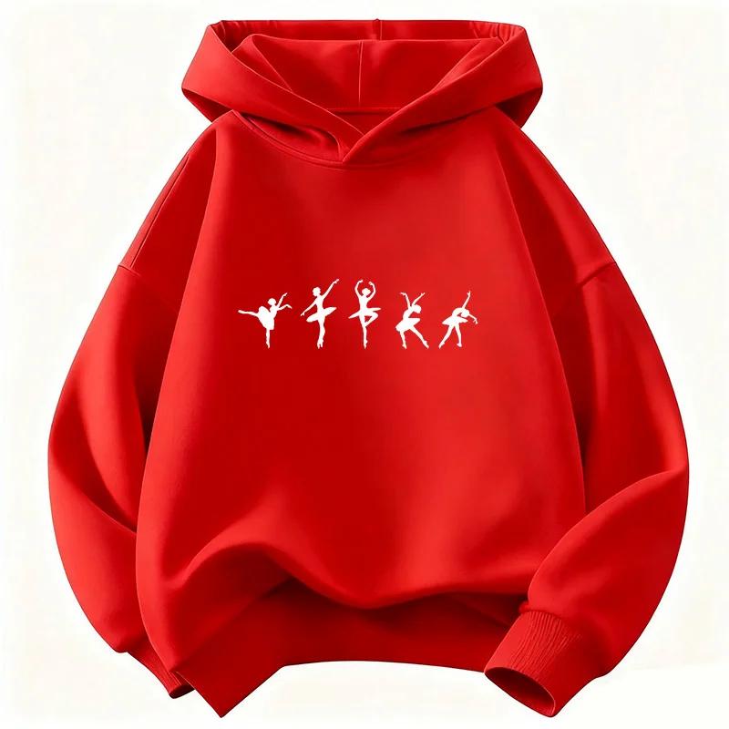 Dance girl fashion hooded sportswear autumn casual comfortable fleece top