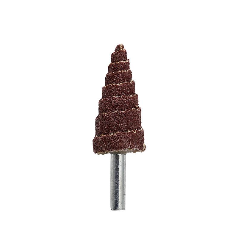 6mm Round Shank Tapered Sandpaper Flap Wheel Grinding Head with Handle