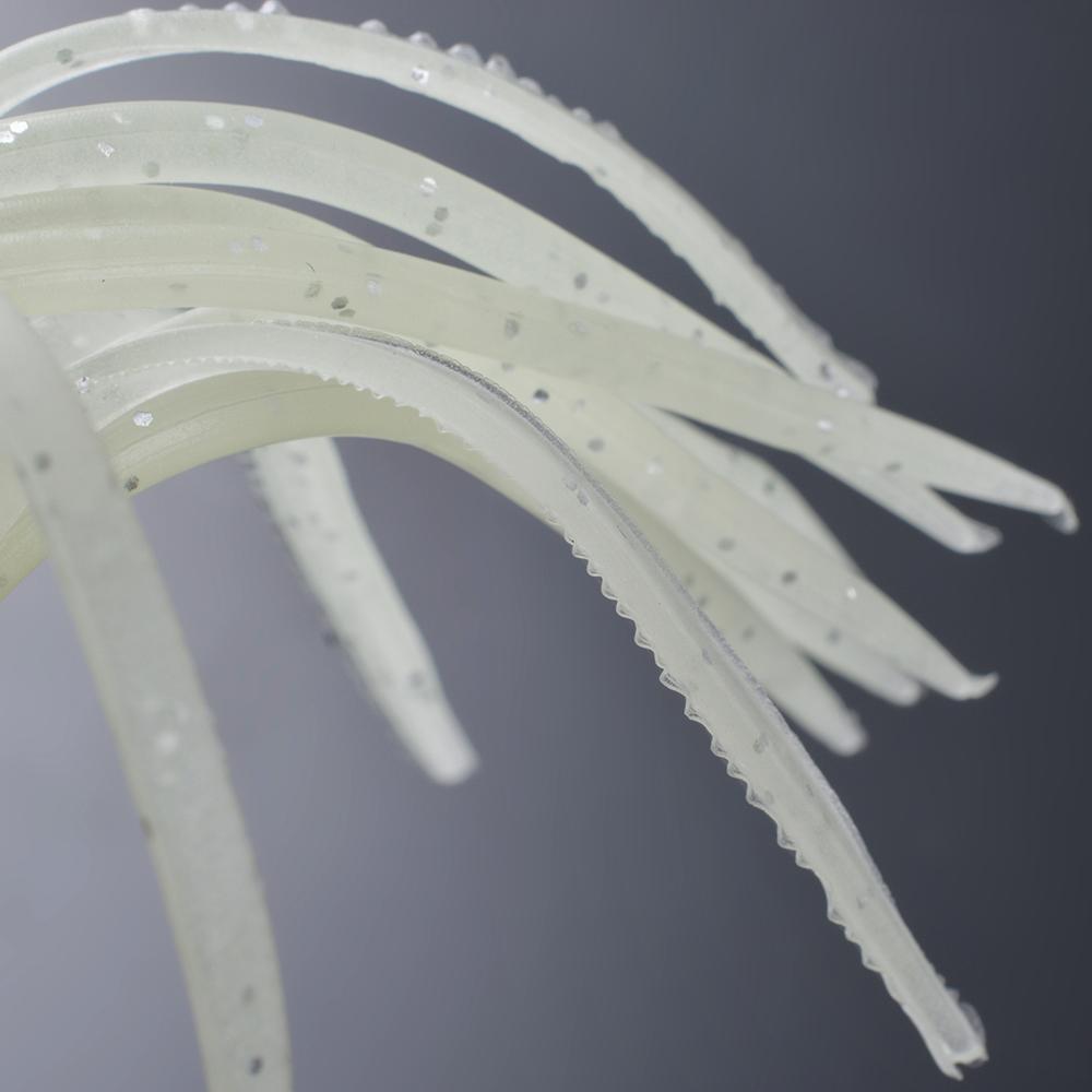 FTK 1/3/5/10pcs Saltwater Squid Lure Set, 5.83inch (approx. 14.8 Cm) Glow-in-the-dark Lure, Includes 2 X 6/0 Hooks with Squid-mimicking Lure