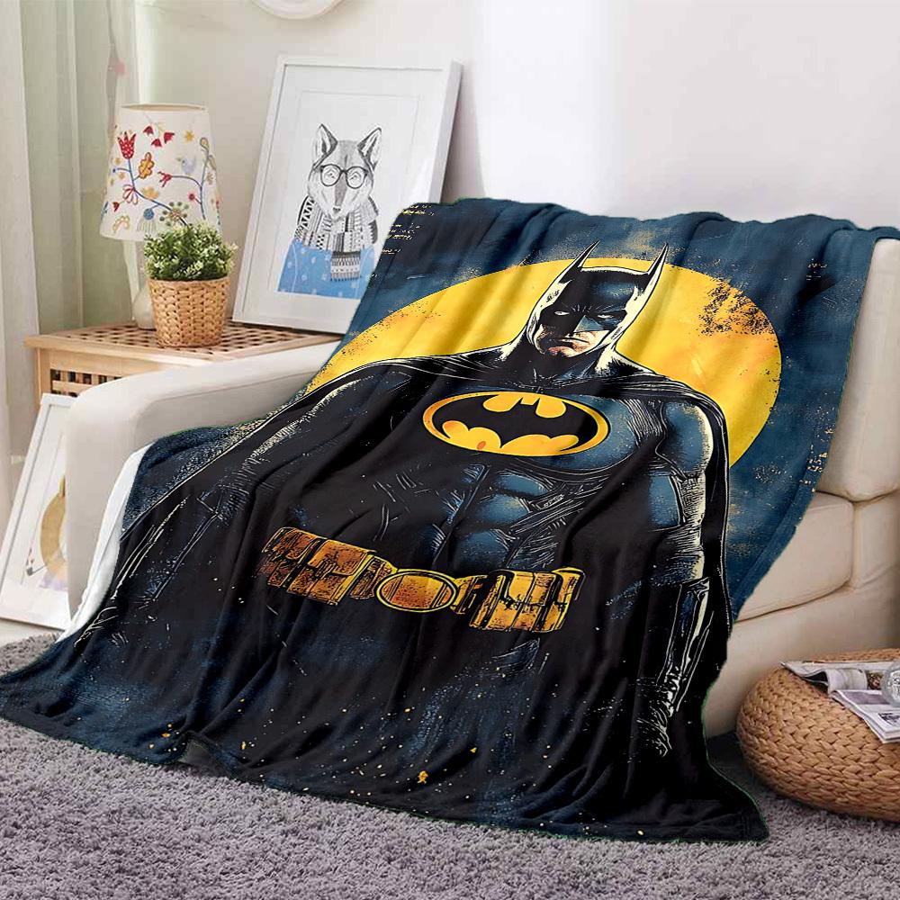 1pc Batman Flannel Throw Blanket - HD Printed Lightweight Soft Warm All-Season Blanket for Sofa, Bed, Travel, Camping 144