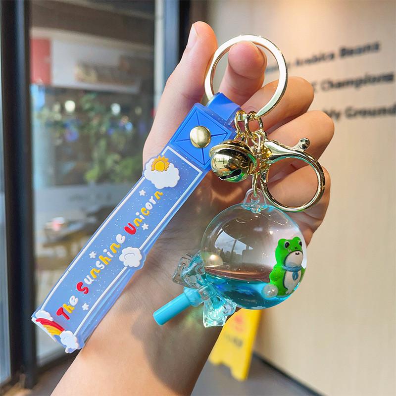 Adorable Floating Sand Bottle Frog Lollipop Keychains Perfect For Gifts And Decorations