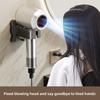 [Wall-Mounted | Space-Saving] Wall-Mounted Hair Dryer Holder | Space-Saving,Easy Installation | Sleek Black Design, Durable Plastic, Metallic Accents