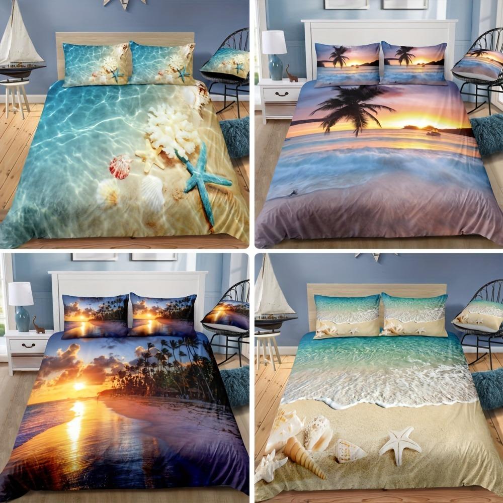 Beach Scenes Print Bedding Set Duvet Cover Set Soft Comfortable Duvet Cover For Bedroom Guest Room