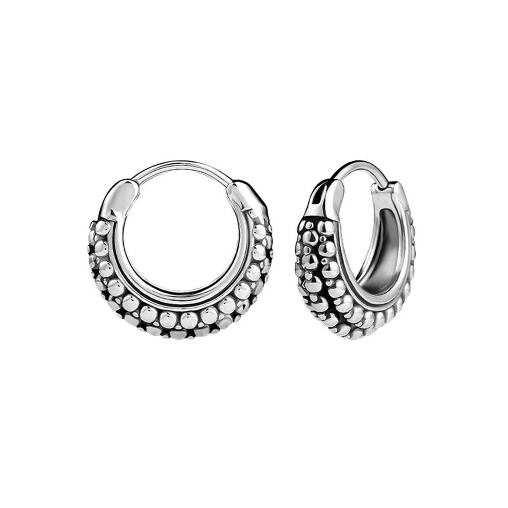 Vnox Retro Triangle Hoop Earrings for Men Dad Husband Boyfriend, Stainless Steel New Gothic Geometric Ear Gifts Jewelry