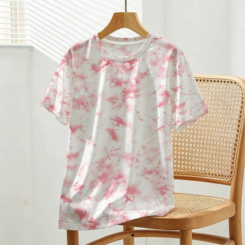 Women's Tie Dye T-Shirt - Minimalist Streetwear, Soft Comfortable Fabric, Versatile Simple Style for Daily Casual & Date Night Outfits