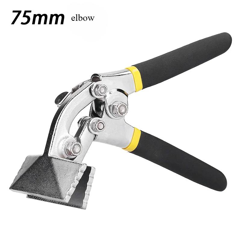 1pc Straight Metal Blade Bending Pliers Manual Bending Tool Sewing Handle Flattening Pliers Light Blue