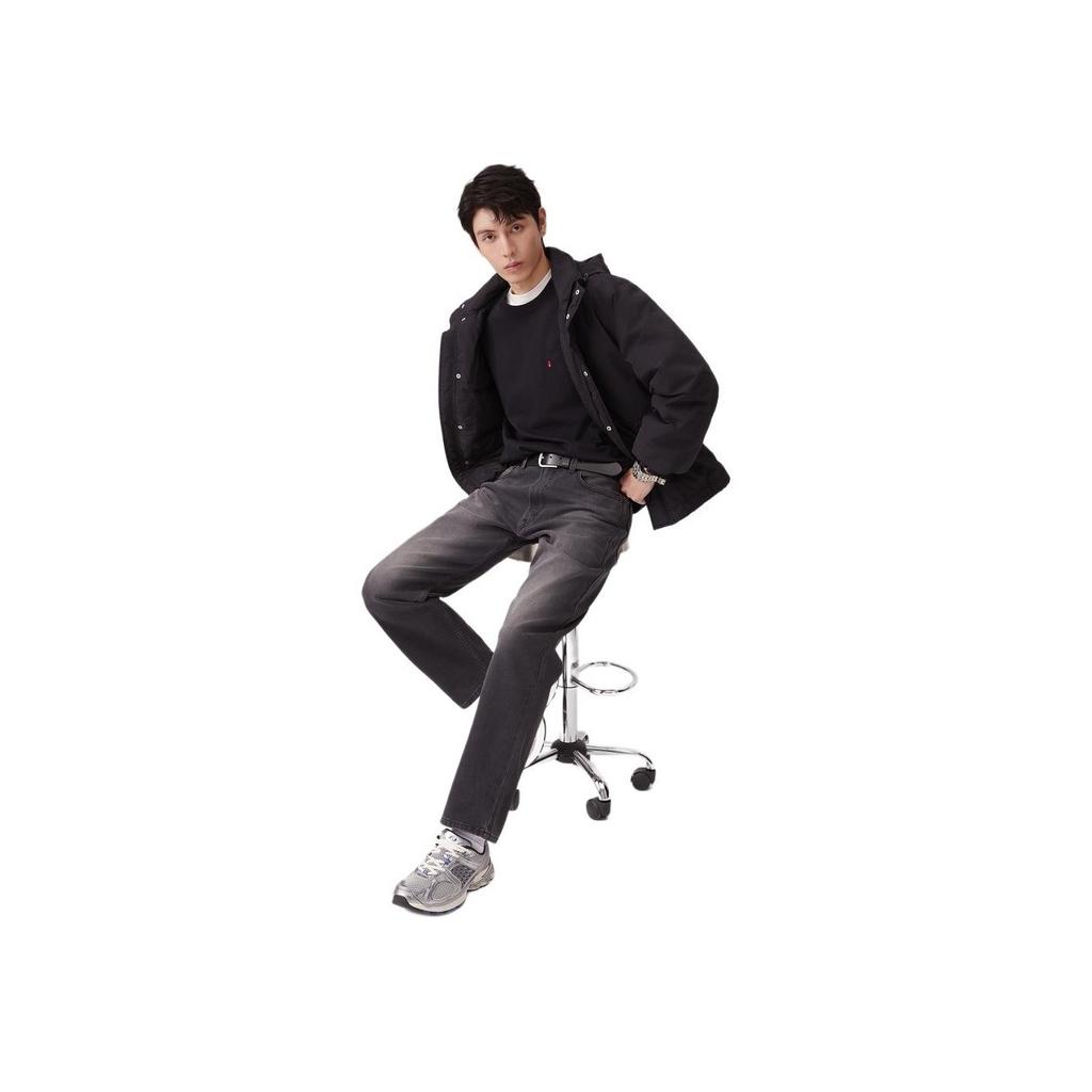 Levis Packable Hooded Comfortable Long Sleeve Down Jacket Men outerwear Black 002HP-0002