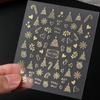 2 Pieces of Christmas and New Year Nail Stickers with Golden Snowflakes, Christmas Tree, Reindeer Heart, DIY Holiday Nail Art