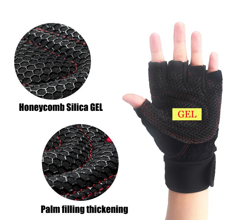 Gewichtheberhandschuhe für Männer Frauen Fitnessstudio Yoga Anti-Rutsch Halbfinger Atmungsaktiv Fitness Trainingshandschuhe