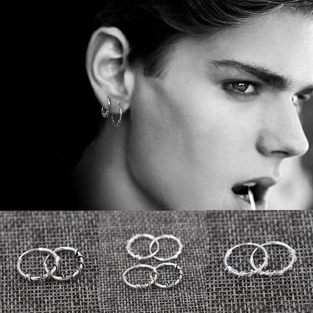

Studs Punk Hoop Lovers Silver Ring Stainless Unisex For Men/Women Ear Nail Earrings Jewelry 1