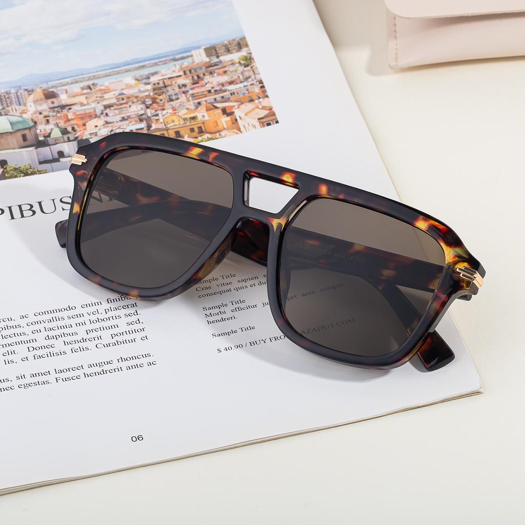 European and American new sunglasses for women, sophisticated fashion square frame, outdoor trendy double-beam sun-protection men's sunglasses for dri