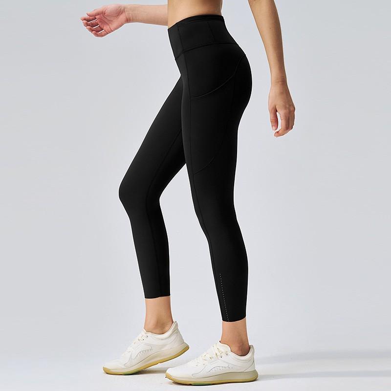 High-Waisted Seamless Yoga Leggings Women With Butt-Lifting Effect High-Compression Fitness Pants Side Pockets
