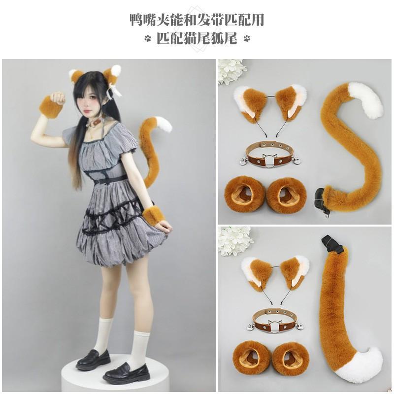 Bandeau Oreilles de Chat Lolita Peluche Fait Main Pince à Cheveux Renard Accessoire Animal Kawaii Femmes Filles