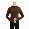 Sweater Women's Base Slim Fit Rolled Edge Half High Neck Long Sleeved Pullover Knitted Sweater