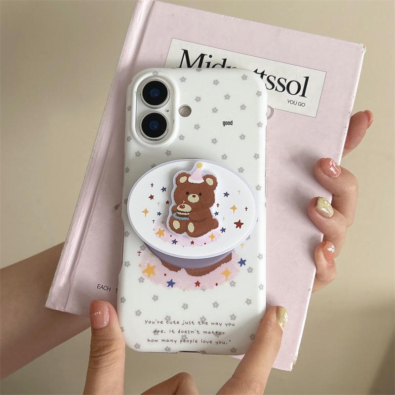Full Screen Floral Bear Magnetic Case for iPhone 17/16 Pro Max/15 Pro