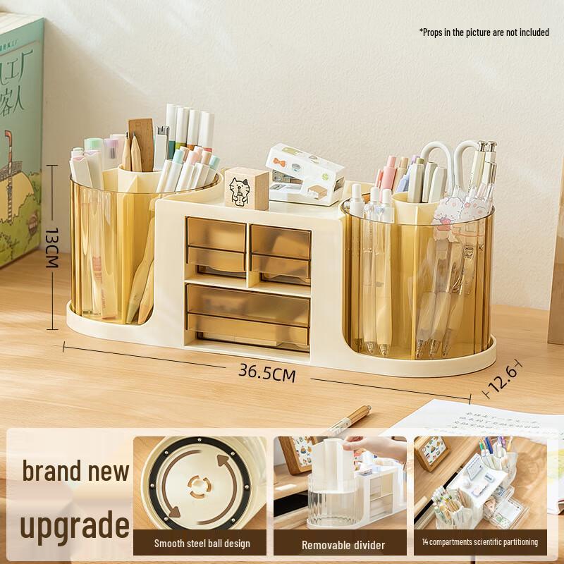INS Style Dual Rotating Desktop Pen Holder