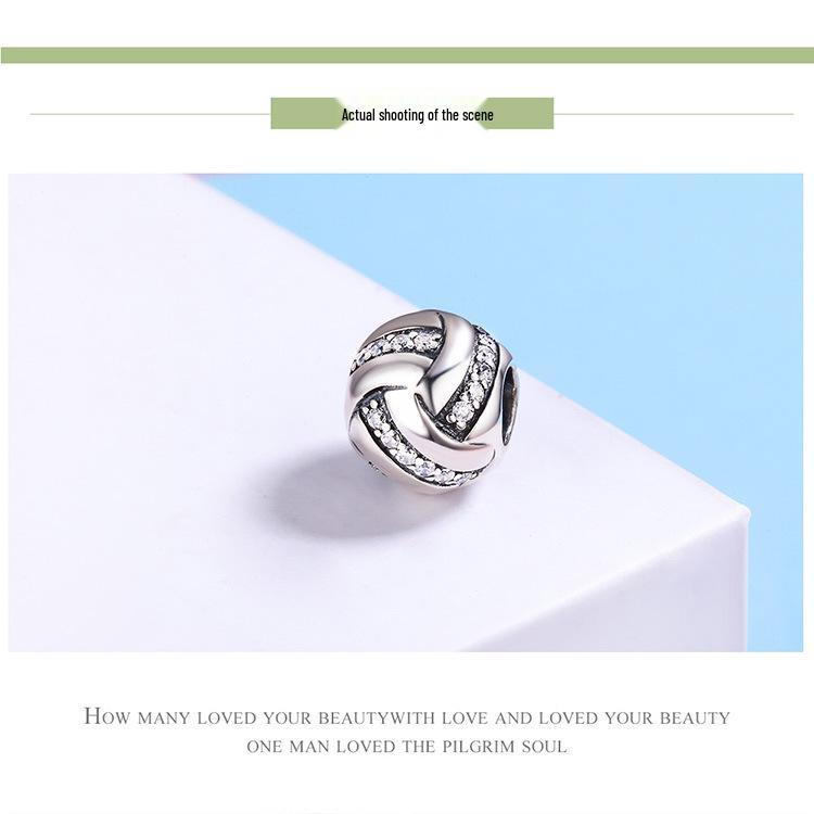 Srebro próby S925 Plecione Koraliki Krzyżykowe z Akcesoriami w Kształcie Kulek z Diamentami SCC302