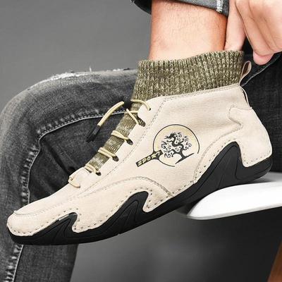 Mode 2024 Bottes Homme Chaussures Décontractées Bottes en Cuir Homme Automne Hiver Neige Extérieur Légères Cheville Antidérapantes Chaud Zapatos Chaussures Homme