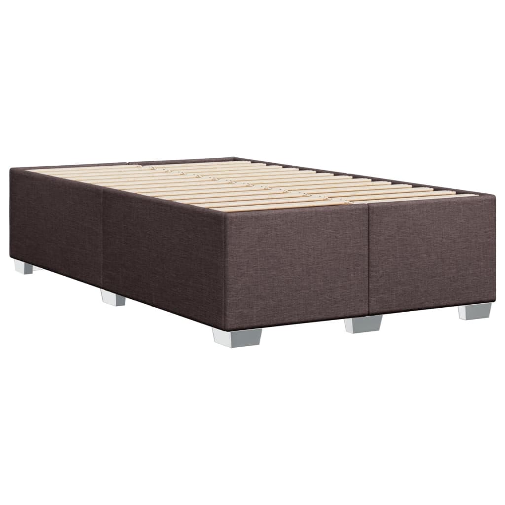 Bed Frame Without Mattress Dark Brown 120 X 190 Cm Fabric