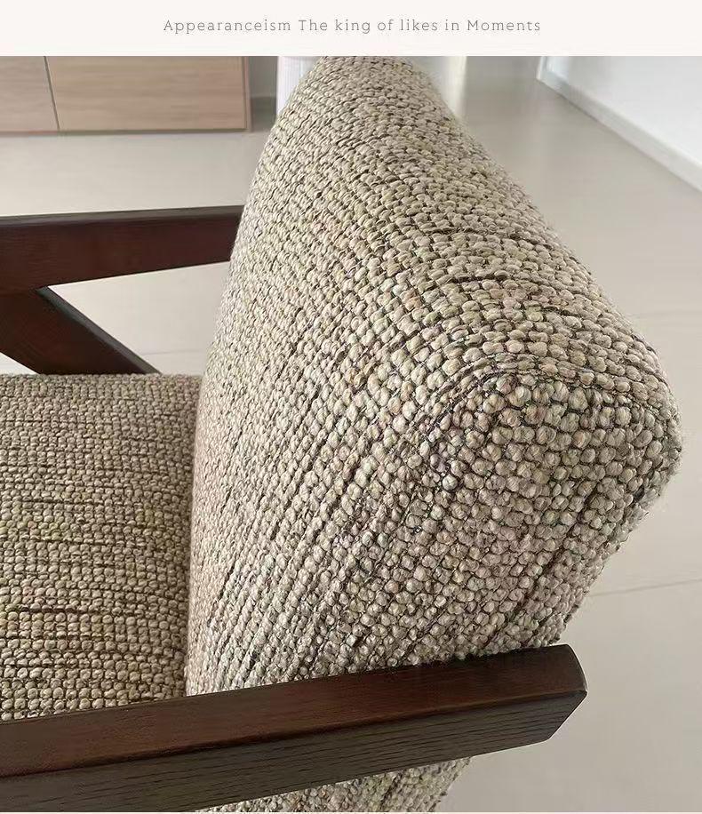 Scaun Sofă din Lemn Masiv Stil Retro Francez pentru Sufragerie, Dormitor sau Balcon - Ședere Confortabilă, Casual pentru Una sau Mai Multe Persoane