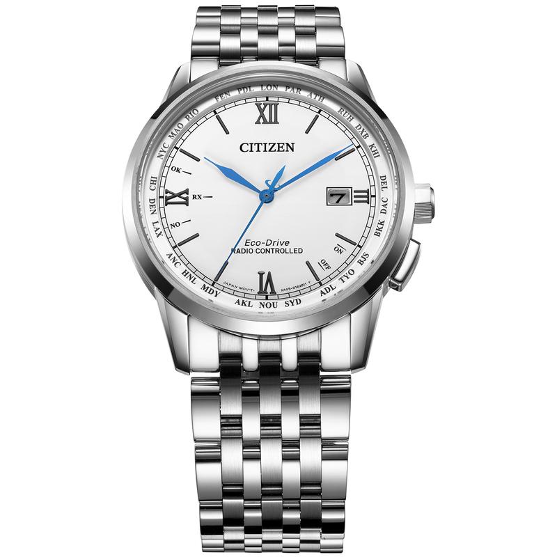 

CITIZEN Eco-Drive Series Radio-controlled Watch Solar Quartz Steel Strap Men s Watch White Dial CB0150-89A синій