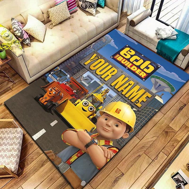 Bob Builder Theme Custom Name Carpet Rug For Living Room Bedroom Home Sofa Decoration Kids Play Nonslip Floor Mat