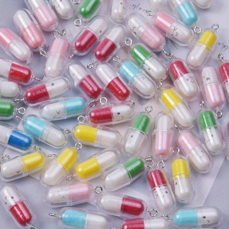 10pcs Resin Cute Smiling Face Capsule Charms Pendant for Jewelry Making New Diy Earrings Keychain Handmade Accessories