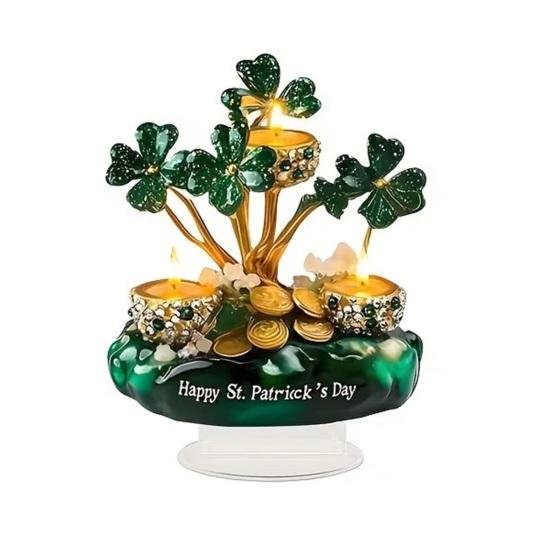 St. Sint Patrick's Dag Acryl Tafelbord 2D Ierse Klavertje Vier Kabouter Tafelblad Ornament voor Binnen Huis Bureau Plank Decoratie