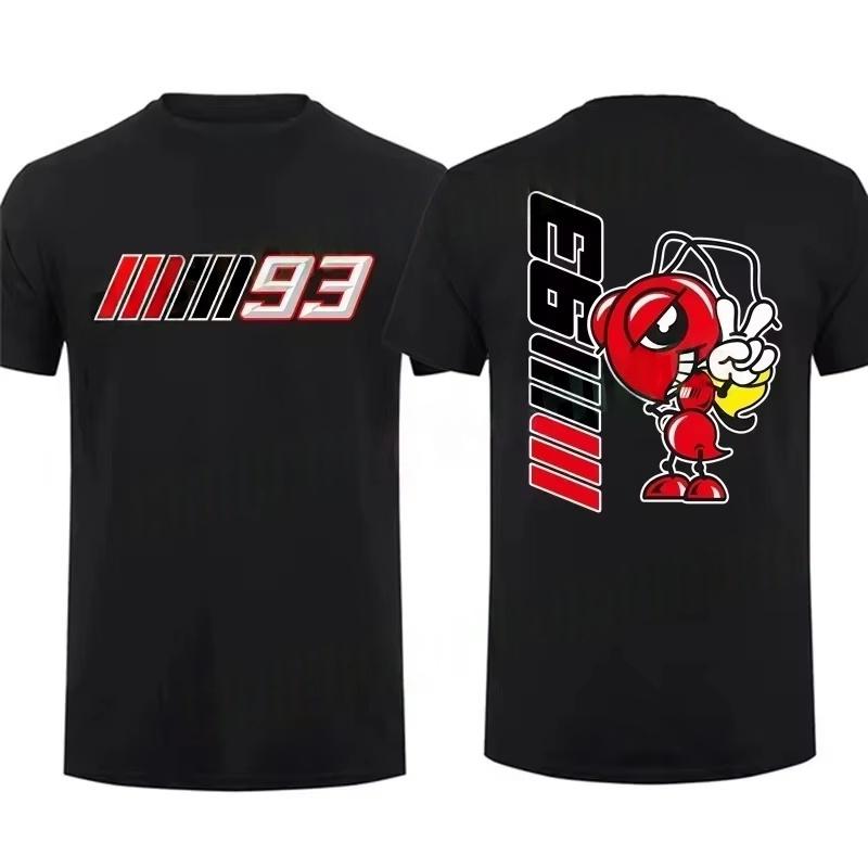 

Лето 2025 100% Хлопок Мужская Футболка Marc Повседневная Нет. 93 Мотоциклетная футболка Маркеса Графическая с короткими рукавами Уличная одежда S-4XL Крутая футболка L