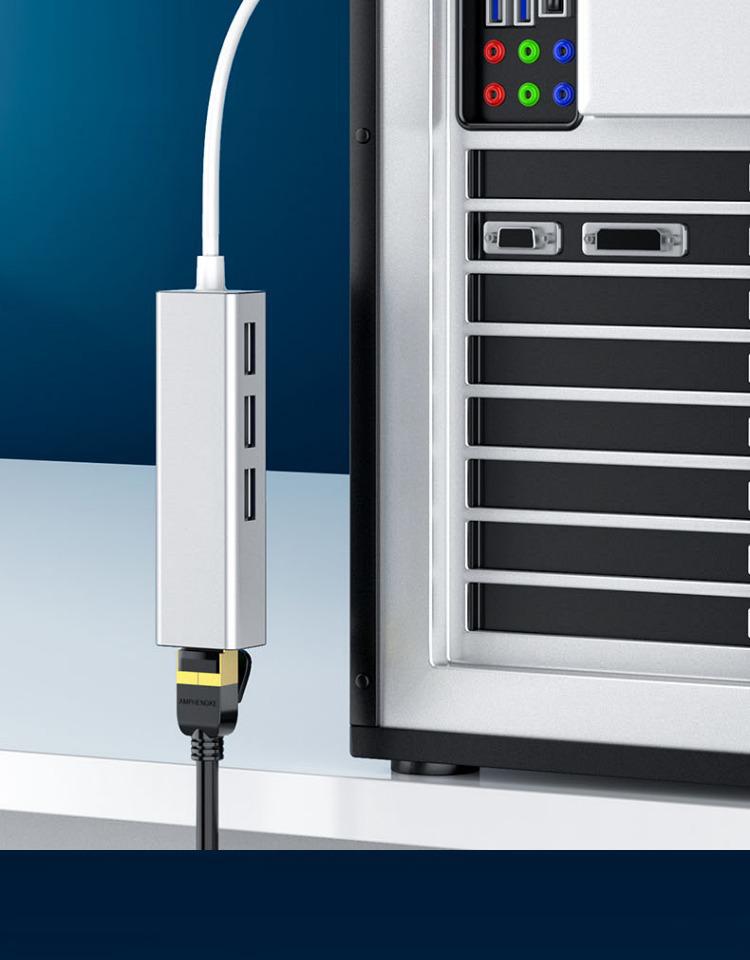 Type-C to Ethernet Adapter: USB to RJ45 Gigabit Network Card