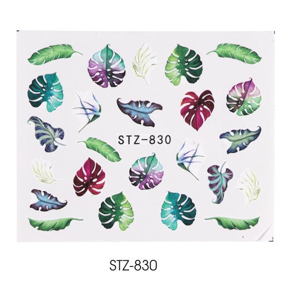 1pc 3D Nail Stickers Spring Summer Natural Flower Leaves Simulation Dried Flower Dragonfly Nail Applique Water Slides Decoration