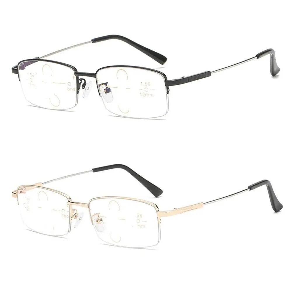 Square Eyeglasses Anti-Blue Light Reading Glasses Men Women Metal Optical Spectacle Eyeglass Progressive Near Far Glasses +1 ~+4