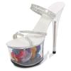 Fashion 34-43 size sexy high heels 13CM15CM thin heel waterproof platform sandals transparent crystal shoes wedding shoes women slippers