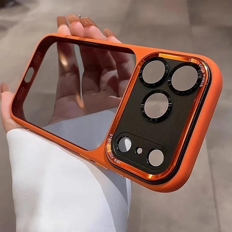 New Hard Acrylic Transparent Phone Case for 17 Air 14 15 16 Plus 12 13 17 Pro Max Lens Film Protection Shockproof Cover