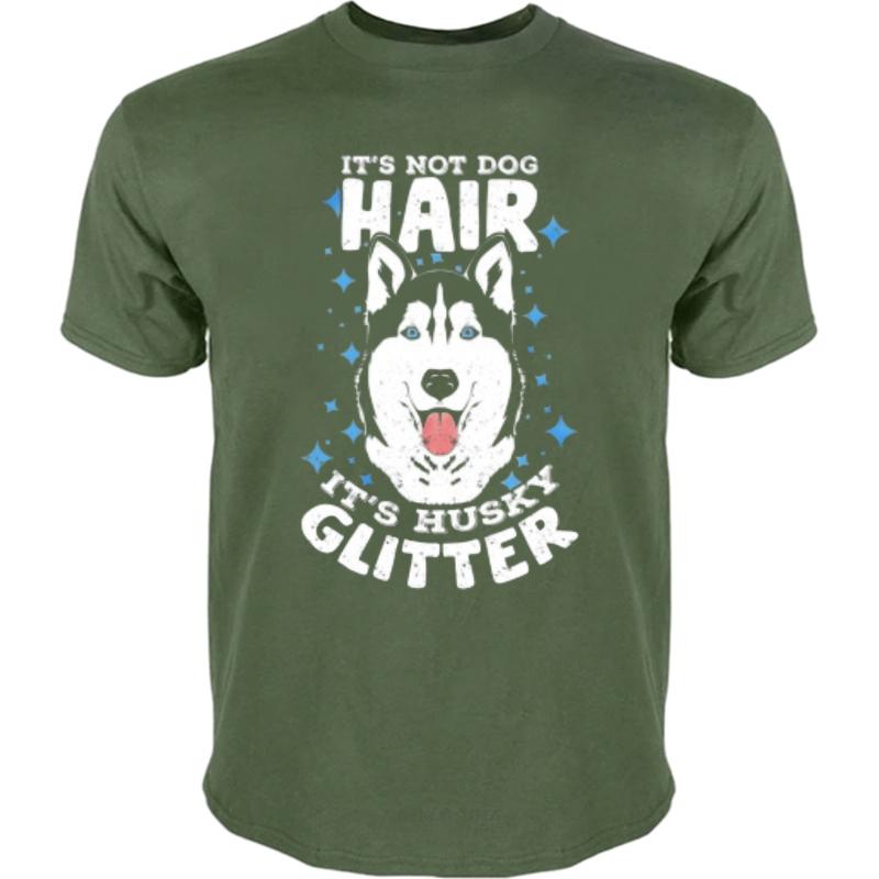 Tshirt For Unisex Workout Unisex Oneck Tshirt Fashion Its Not Dog Hair Its Husky Glitter Teenagers Tops Essential Tee Crew Neck