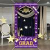 Black Gold Graduation Cloth Photo Booth Props Frame Class of 2026 Happy Graduation Season Party Decorations Grad Favors Supplies