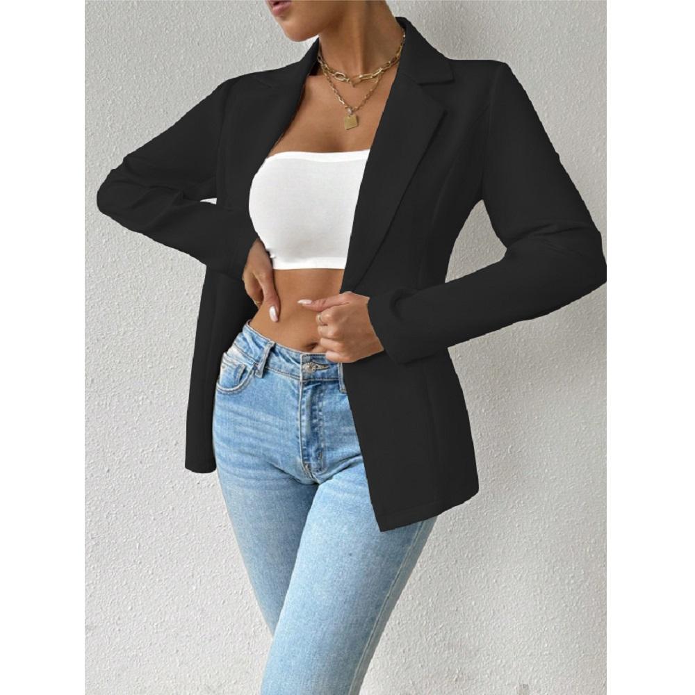 Women's Elegant Blazers Long Sleeve Solid Formal Blazer Ladies Office Work Set Single Button Outerwears Jackets Coat