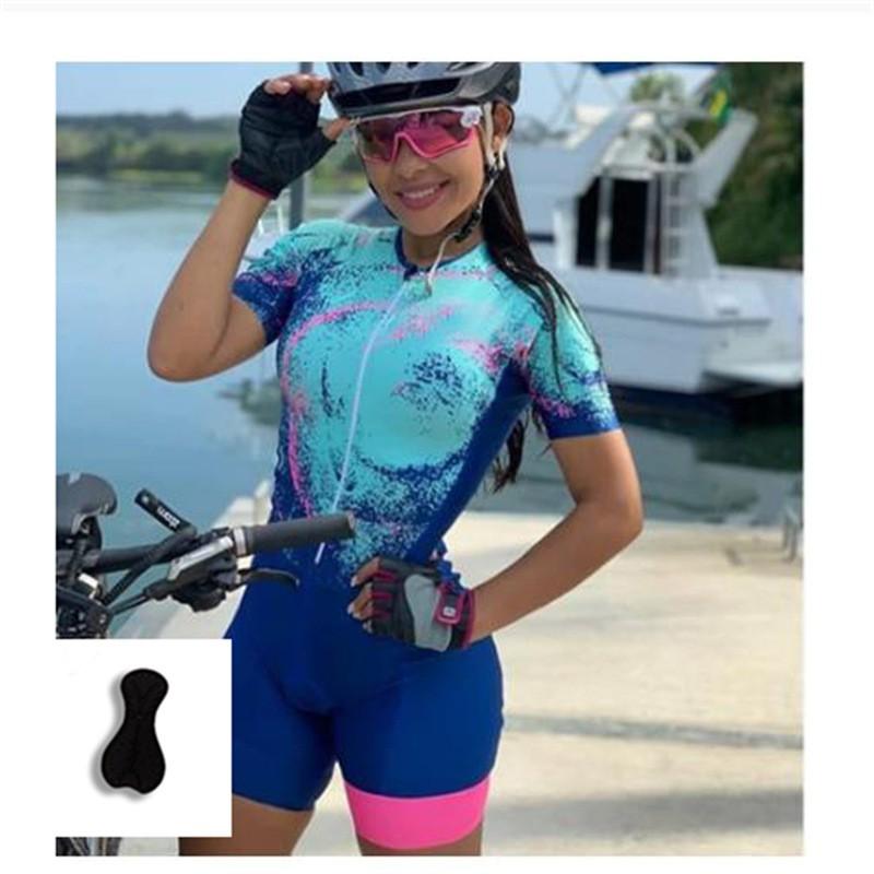 Womens Triathlon One-Piece Cycling Suit Quick-Dry Mountain Road Bike Apparel Sportswear