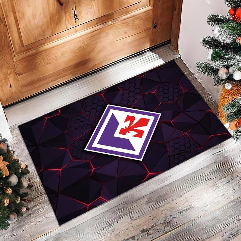 Fiorentina FC Soccer Football Pattern Soft Area Rug Non Slip Indoor Floor Carpet Sports Decor Mat for Bedroom